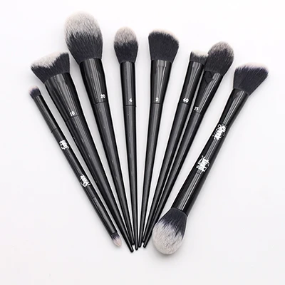 8pcs set Татуировщик черный длинный Гладкий стилет ручка мягкие синтетические волосы 8 шт набор кистей для макияжа - Handle Color: 8pcs set