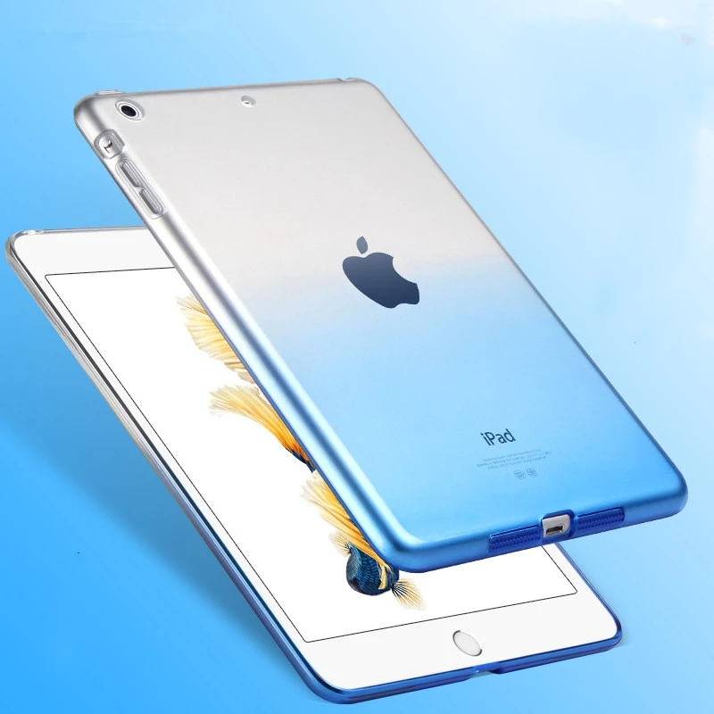 Тонкий чехол для iPad Air 1 2 A1474 A1475 A1566 мягкий Радужный прозрачный из ТПУ 5 6|for ipad|cover for