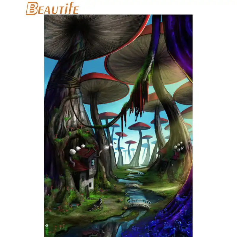 Custom Mushroom Poster Cloth Silk Home Decoration Wall Art Fabric Print 30X45cm 40X60cm.50X75cm 60X90cm Дом и сад