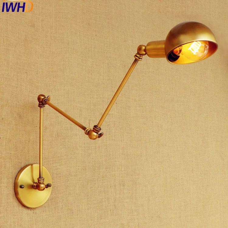 

IWHD Gold Swing Long Arm Wall Lamp Vintage Edison Retro Loft Industrial Wall Lights Sconce Appliques Murale Lampara Pared