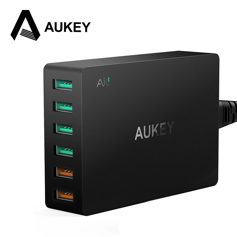 AUKEY 60 Вт Quick Charge 3 0 Мобильный телефон USB зарядное устройство Универсальный Быстрый