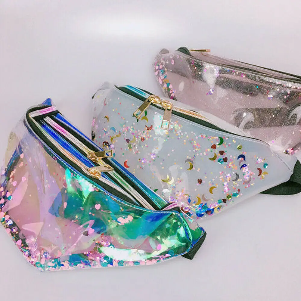 Новинка 2019 хит голографическая прозрачная поясная сумка для девушек из лазерной
