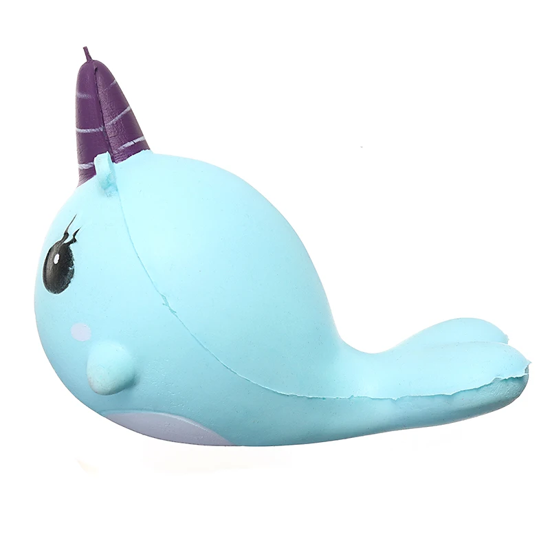 Squishy Narwhal Uni голубой кит 11 см медленно Восстанавливающий форму милый мягкий