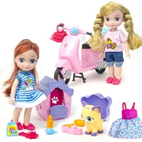 baby dolls toy fashion doll set with furniture pretend play doll toy mini ice cream car motorbike for children birthday gifts