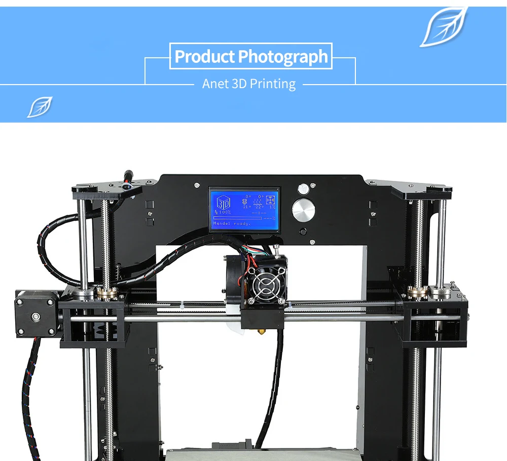 Anet A6 3d принтер настольный блок Высокая точность Полный акриловый Reprap Prusa i3 DIY 3d Принтер Комплект 16 Гб SD карта ЖК большой размер