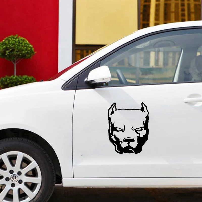 Забавная Автомобильная наклейка и pitbull 19*15 см Серебристые/Черные виниловые