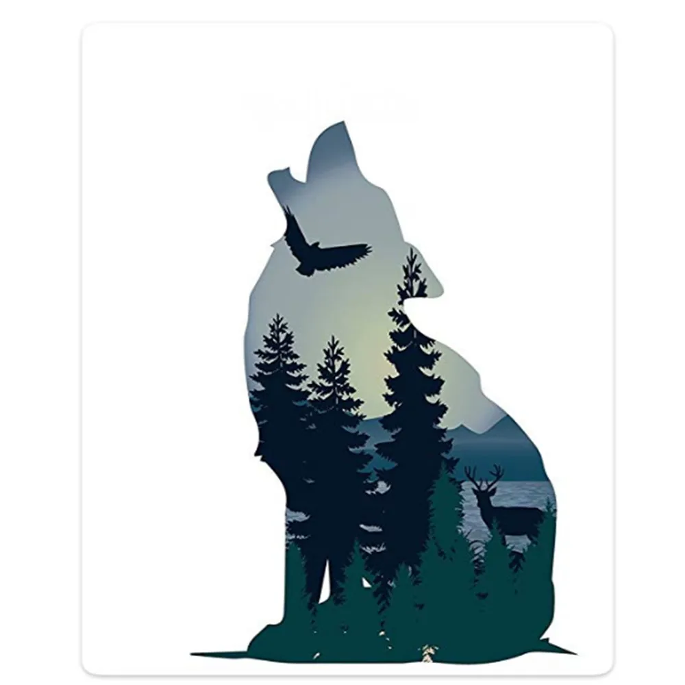 Фланелевое Одеяло легкий уютный плюш из микрофибры волка силуэт лес Орел|Одеяла|