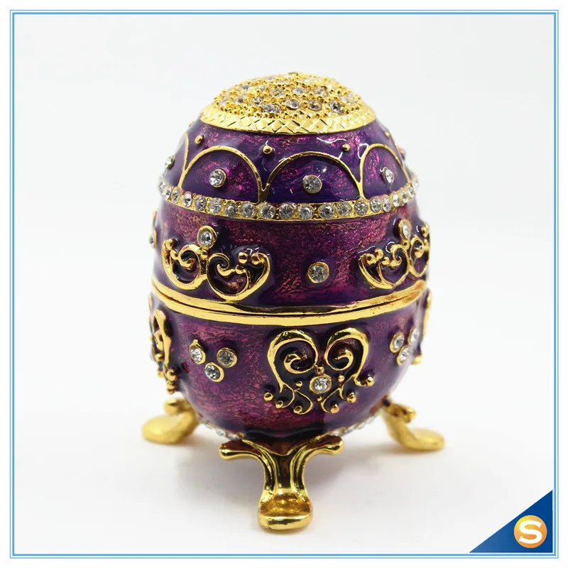 Новые эмали металлический фиолетовый яйцо Форма шкатулка подарок scj2017|box gift|box boxbox
