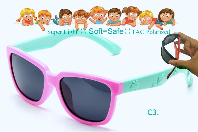 C3 Pink IVSTA 838 зеркальные антибликовые красные детские солнечные очки детские солнцезащитные очки для девочек Детские поляризованные линзы для детей - Цвет линз: C3 Pink