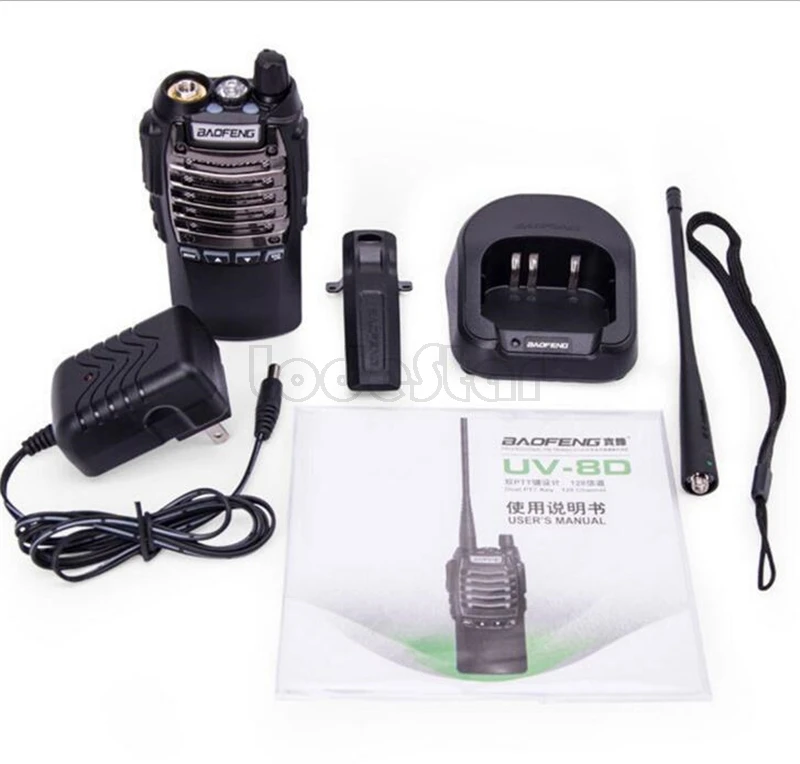 2 шт. BaoFeng UV-8D портативная рация PTT радио 8 Вт 16CH UHF DTMF VOX 1750 Гц Tone FM VOX 2800 мАч UV8D CB Ham Радио Interphone