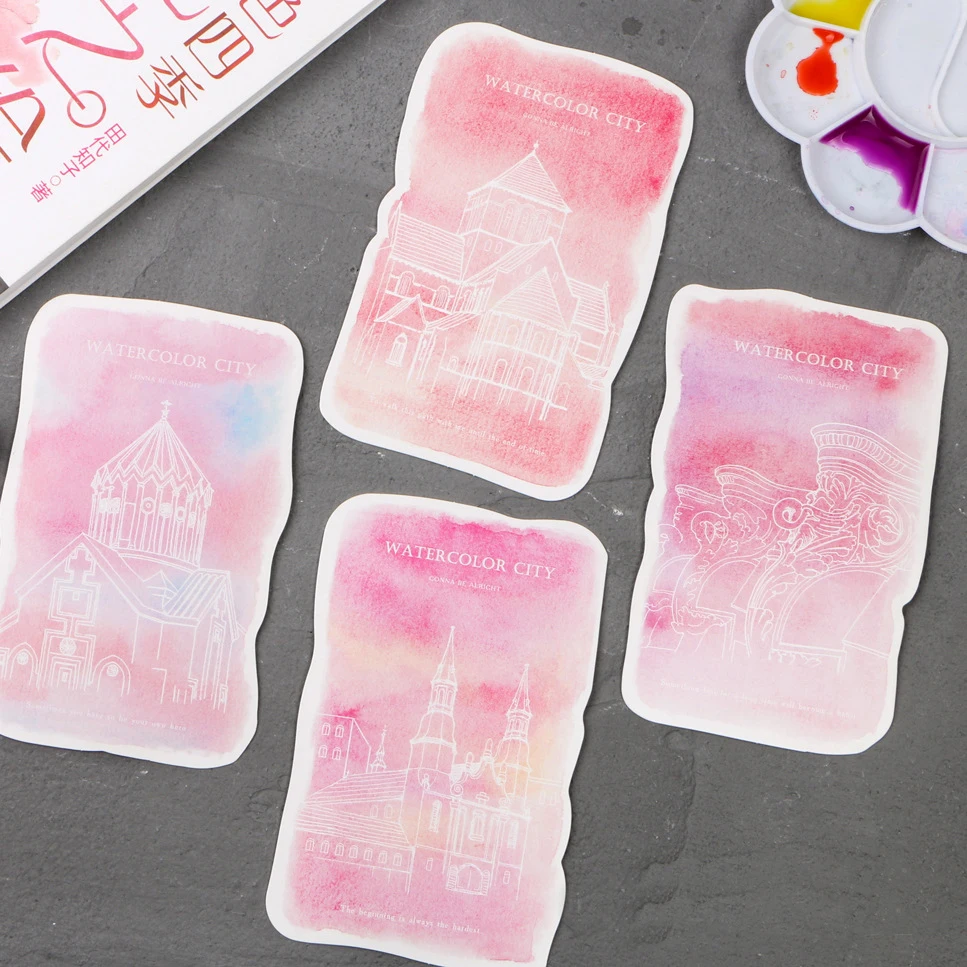 30 шт. акварельная живопись Карта города многоразовое использование в качестве
