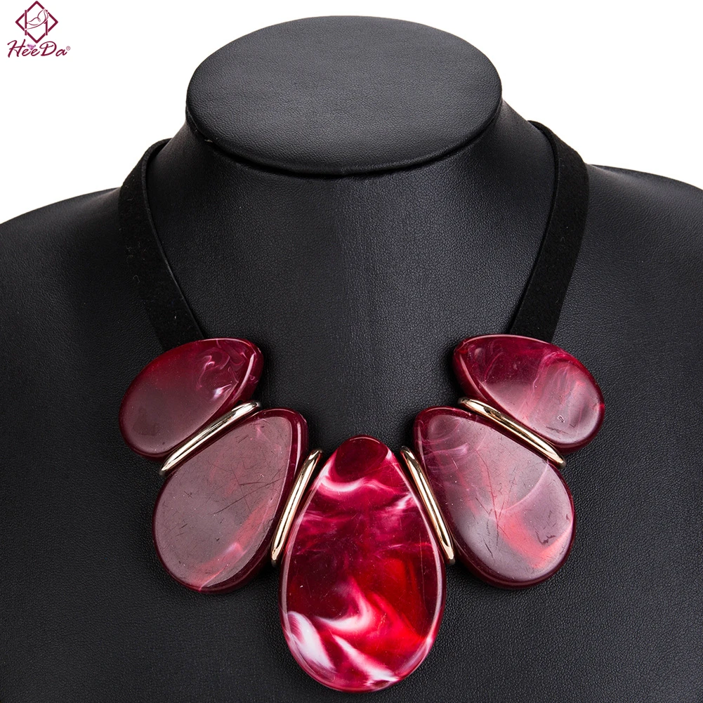 

Heeda Boho High-end Elegant Resin Women Necklace Vintage Graceful Sweater Chain 2018 New Fashion Trend Hot-selling Kolye