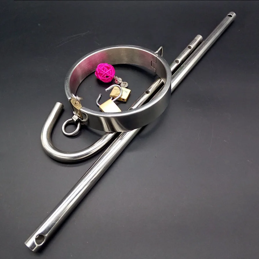 Горячее качество нержавеющая сталь БДСМ бондаж шейный воротник анальный крючок
