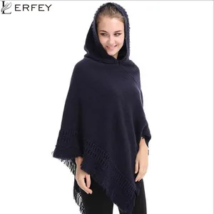 Зимний женский свитер LERFEY оверсайз, пончо и накидки, вязаные шали, Повседневная теплая Осенняя шаль с кисточками, пуловеры, топы