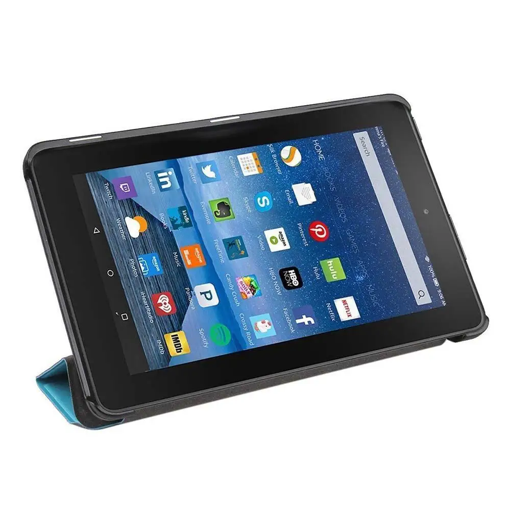 Синий лучший ультратонкий кожаный чехол с подставкой для Amazon Kindle Fire HD 7 дюймов