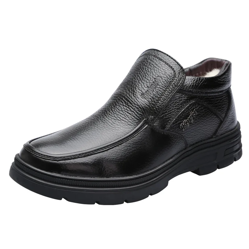 Мужские зимние ботинки с высоким берцем из натуральной кожи | Обувь