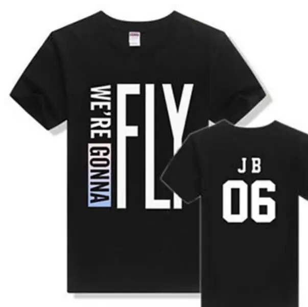 Модная футболка got7 с принтом и коротким рукавом надписью we'll fly member круглым