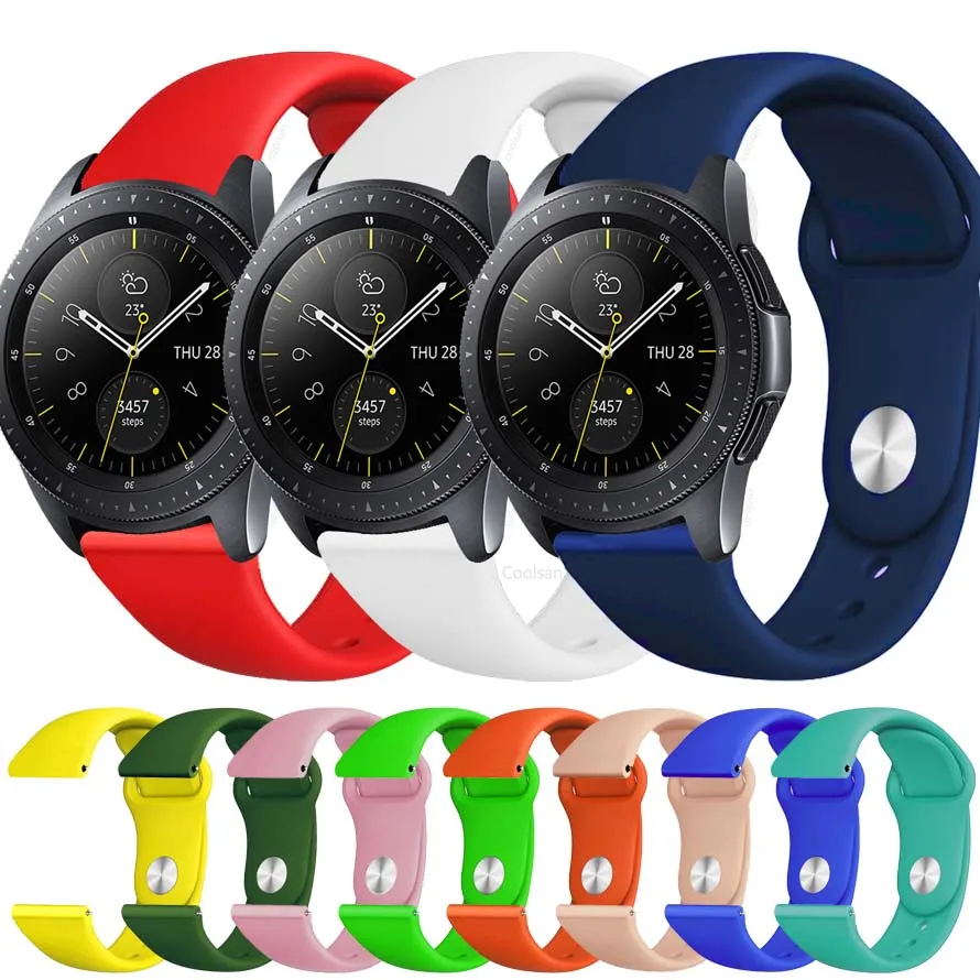 Samsung gear S2 S3 Frontier классический ремешок для часов Amazfit Bip Ремешки для наручных часов 22 мм 20 мм Galaxy смарт-часы 46 мм 42 мм силиконовый ремешок