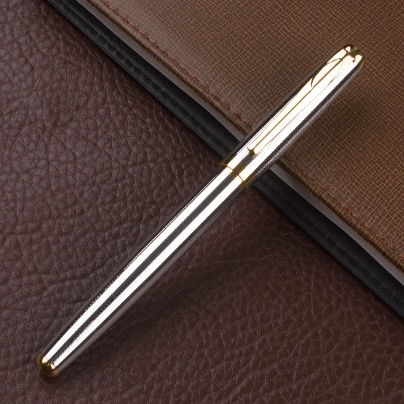 Ручка перьевая из серебристого металла шариковая ручка dika wen 890 0 5 мм перо