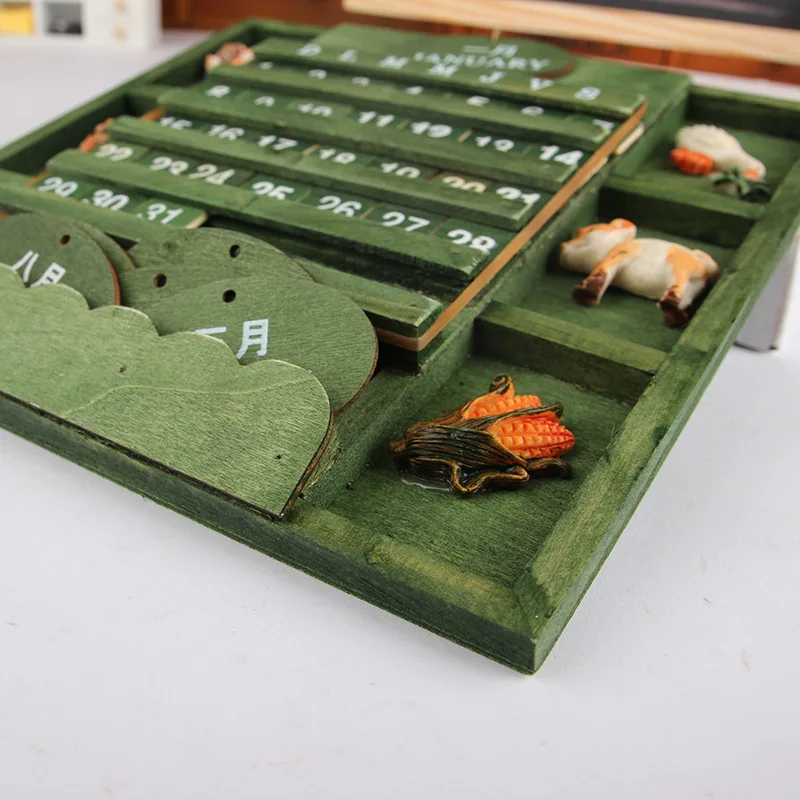 Деревянный Календарь Zakka предметы интерьера винтажный американский кантри стиль