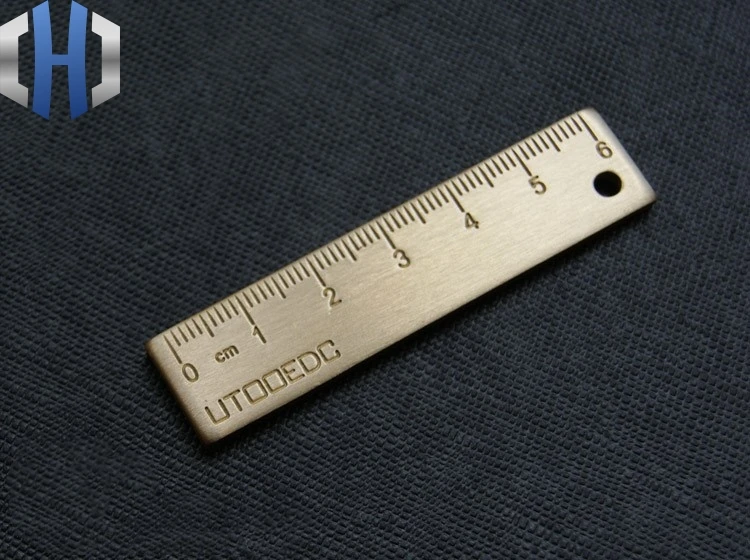 EDC линейка из чистой меди маленького размера Толстая Медная инструменты для