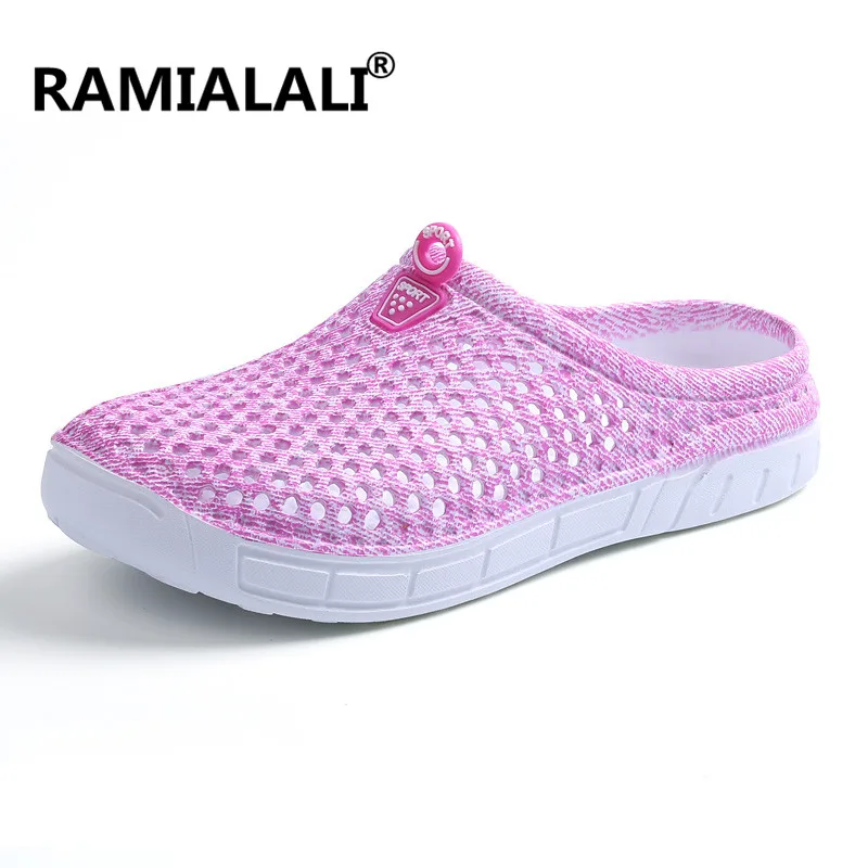 Розовый Ramialali/пляжные шлепанцы; женские летние новые массажные тапочки ЕВА; женские сандалии; модные открытые женские прогулочные Тапочки - Цвет: Розовый