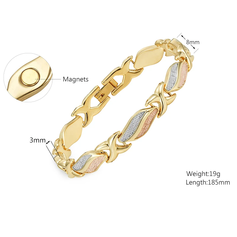 Escalus Green Epoxy Golden Color Bracelet For Women Magnetic Health Energy 11pcs Bangle Smart Bracelets Gift Wristband Charm | Украшения и