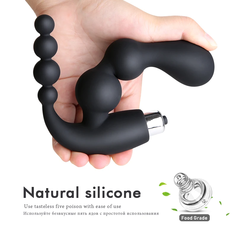 Фаллоимитатор для точки G вибратор с длинными бусинами анальная пробка двойного