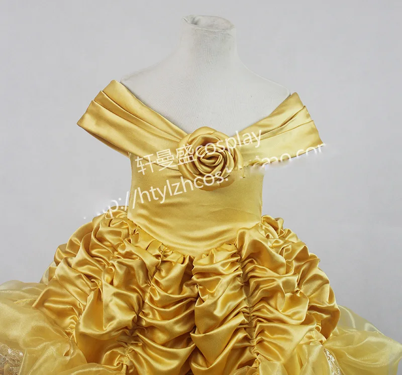 Высококачественный Детский костюм принцессы Белль для косплея костюмы на