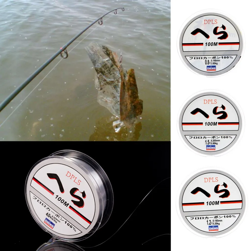 Рыболовная леска супер прочная 100 м нейлоновая прозрачная или фторуглеродная