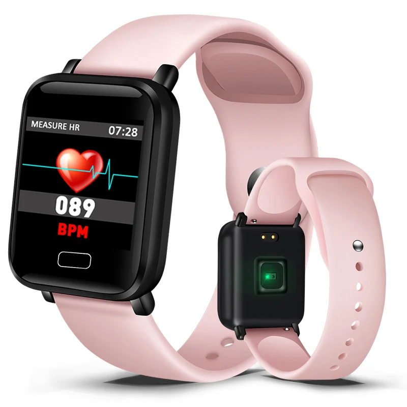 Pink LIGE новые женские smчасы кровяное давление монитор сердечного ритма Баскетбол фитнес трекер Спорт умный Браслет Reloj inteligente - Цвет: Pink