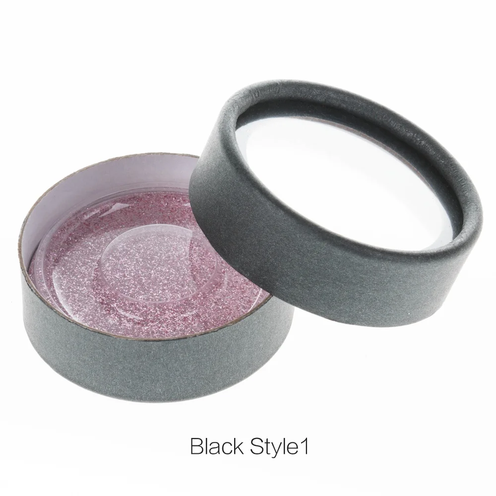 10box Black Style1 10/упаковка накладных ресниц упаковочная коробка ресниц упаковочные коробки на заказ логотип накладные ресницы из норки поддельные полосы пустой круглый чехол - Цвет: 10box Black Style1