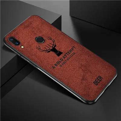 Brown Тканевый чехол для телефона ткань Олень чехол для huawei Y5 Y6 Y7 Prime P Smart плюс Y9 Honor 10i 20i 9 8X 8A 8C 8S 7A 7C чехол s бампер - Цвет: Brown