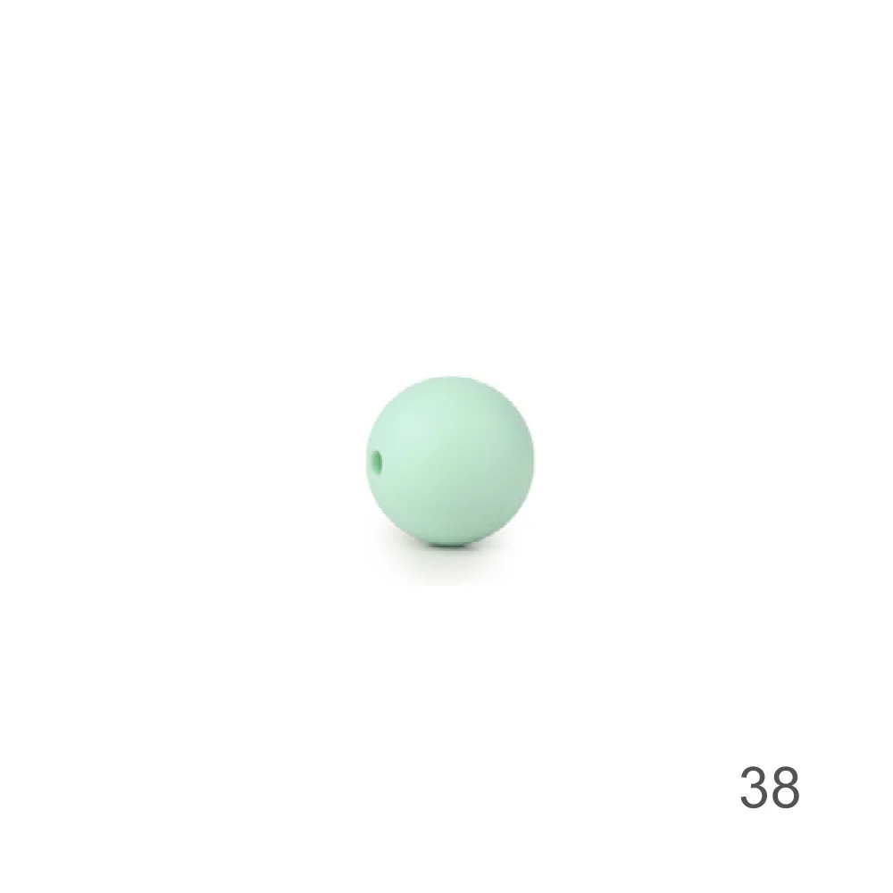 TYRY.HU, 200 шт, силиконовые круглые бусины, 9 мм, детские бусы-грызунки, соски, цепь, BPA бесплатно, Детские Прорезыватели, бусины - Цвет: NO.38