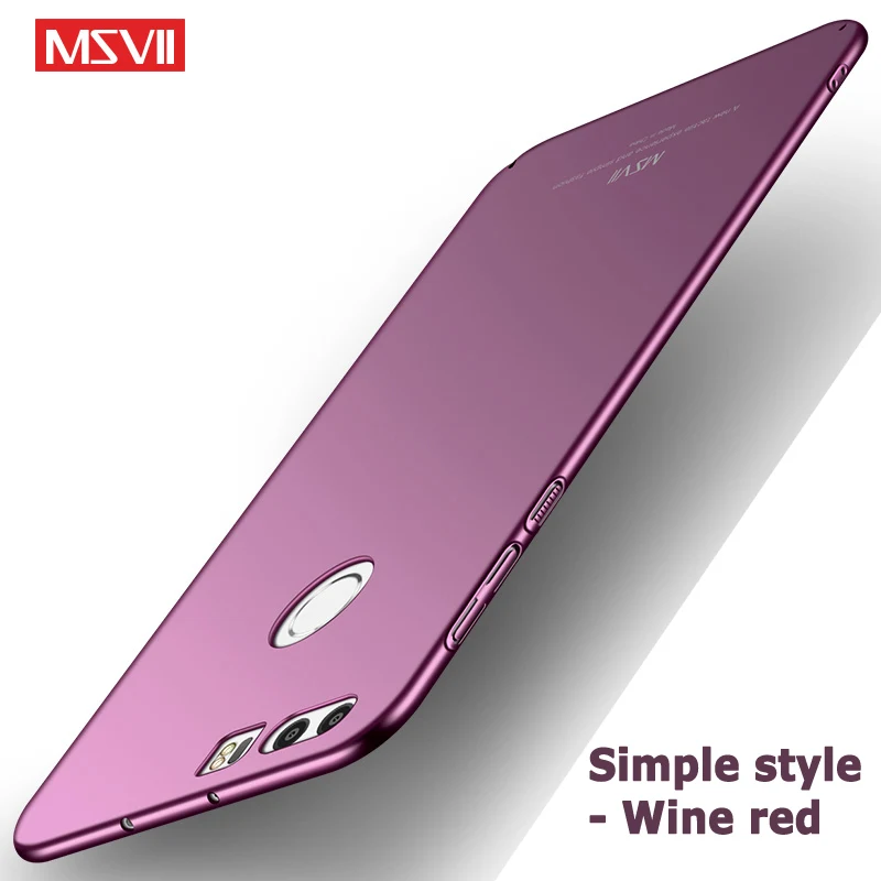 Чехол для Honor 8, Msvii, тонкий матовый чехол для huawei Honor 8, чехол Honor8 Lite, Жесткий ПК, задняя крышка для huawei Honor 8 Lite, чехол s - Цвет: Simple Wine red
