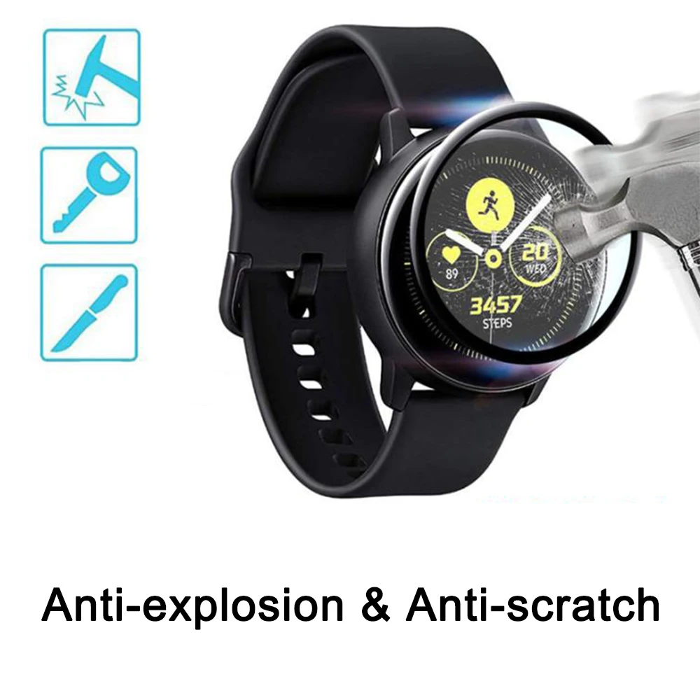 2 шт. полный клей крышка Закаленное стекло экран протектор для samsung Galaxy Watch Active