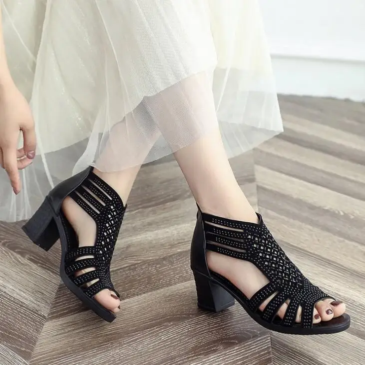 Сандалии-гладиаторы XDA женские на высоком каблуке босоножки молнии модные летние