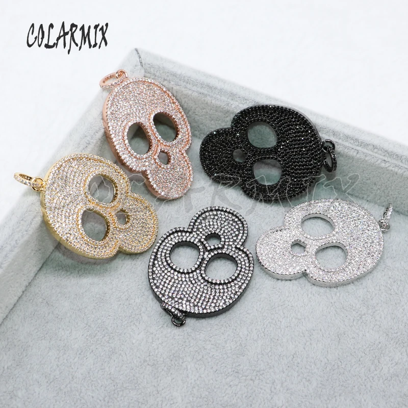 5 pieces skull pendants mix colors Shantou pendant beads tiny crystal stone jewelry wholesale finding 5029 | Украшения и