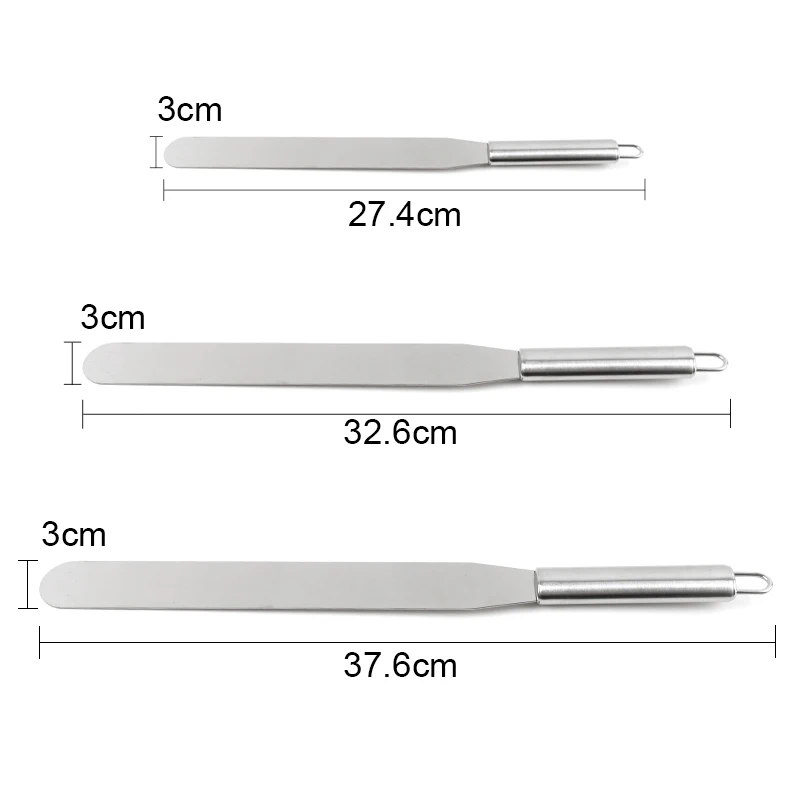 

Delidge 1pc 6/8/10 Inches Stainless Steel Butter Cake Cream Spatula for Cake Smoother Fondant Baking Pastry Cake Decorating Tool