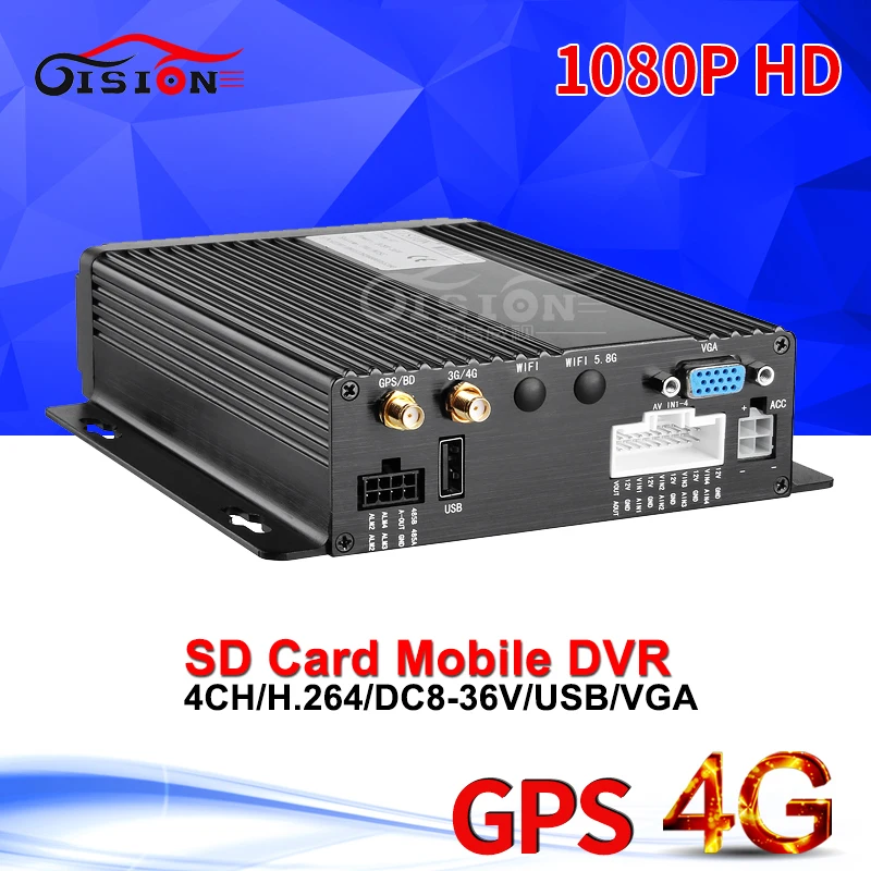 4CH GPS 4G 256G SD автобус Мобильный Dvr в реальном времени удаленный мониторинг