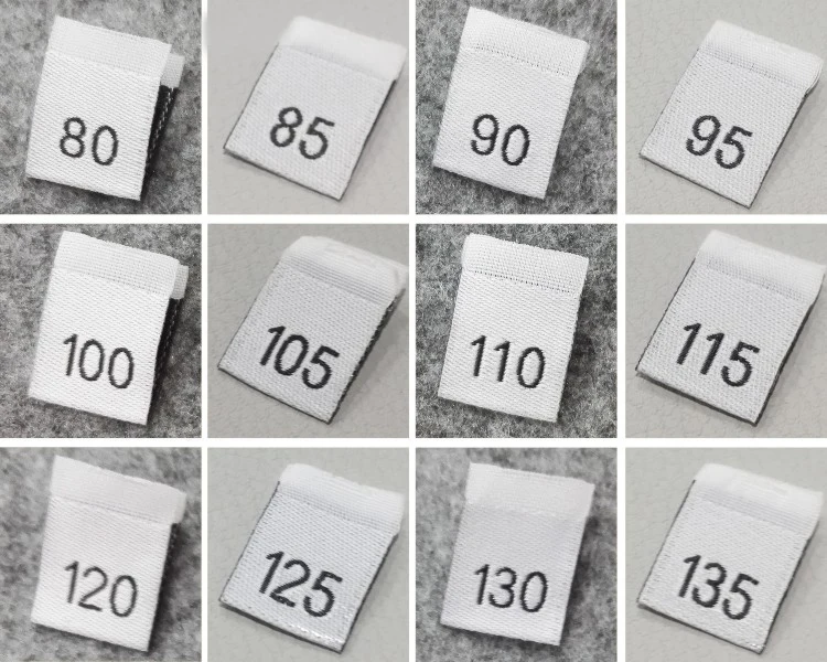 100 шт. одежды/одежды, полиэфирная ткань, номер, размер, этикетка для малышей/детей, размер одежды, бирка с кодом/цифровой номер, этикетки, швейные этикетки