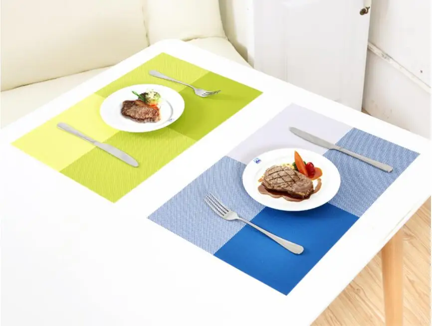 45*30CM Table Mat Rectangular PVC Anti-Slip Bowl Plate Cup Pads Braided Placemat Heat Insulation Pad Kitchen Accessories | Дом и сад