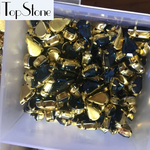 Topstone Xilion каплевидный причудливый Камень с золотыми когтями 6X10,8X13 мм капелька для шитья стеклянных хрустальных бусин для изготовления ювелирных изделий