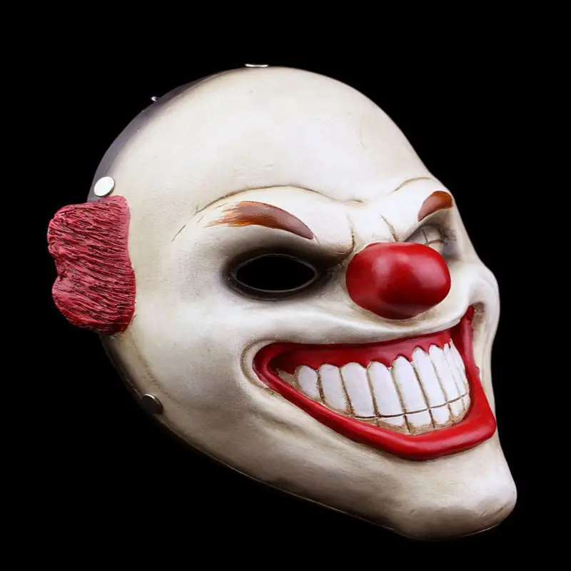 Маска клоуна Красного носа из смолы на все лицо тема Payday2 страшные маски для