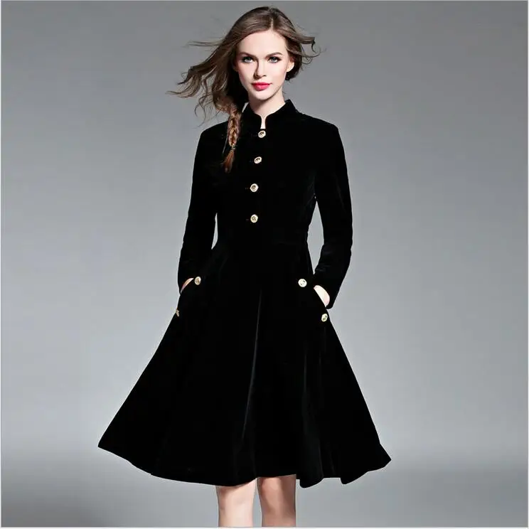 Женское бархатное платье с длинным рукавом теплое облегающее плотное большого