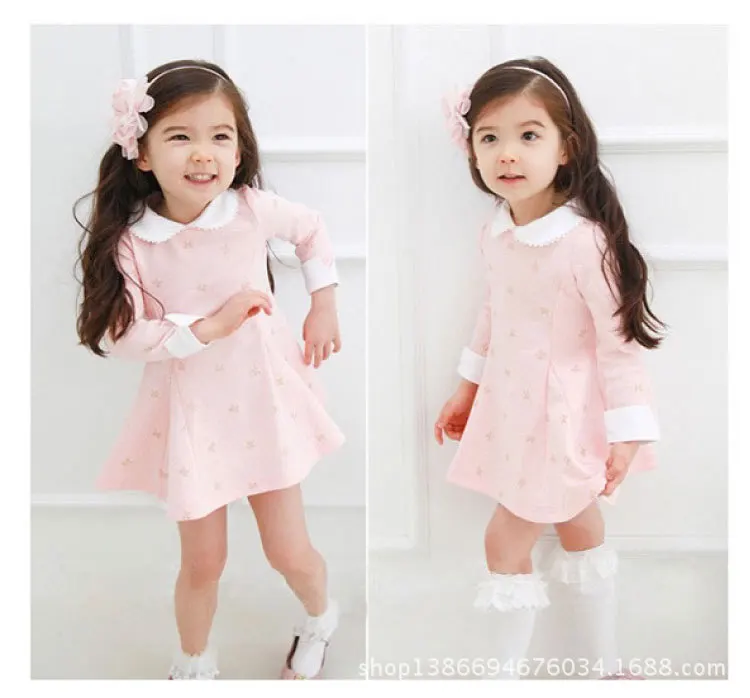 Корейская версия Новое Детское зимнее модное хлопковое кашемировое платье для