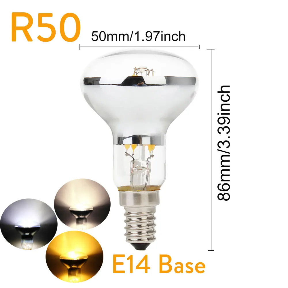 E14 R50 3W 220V 10 шт./лот E27 светодиодный лампы накаливания R50 R63 R80 3/4/5 Вт E14 светильник Edison светодиодный Замена лампы накаливания, 30 Вт, 40 Вт, 50 Вт, ручная сборка 220V - Испускаемый цвет: E14 R50 3W 220V