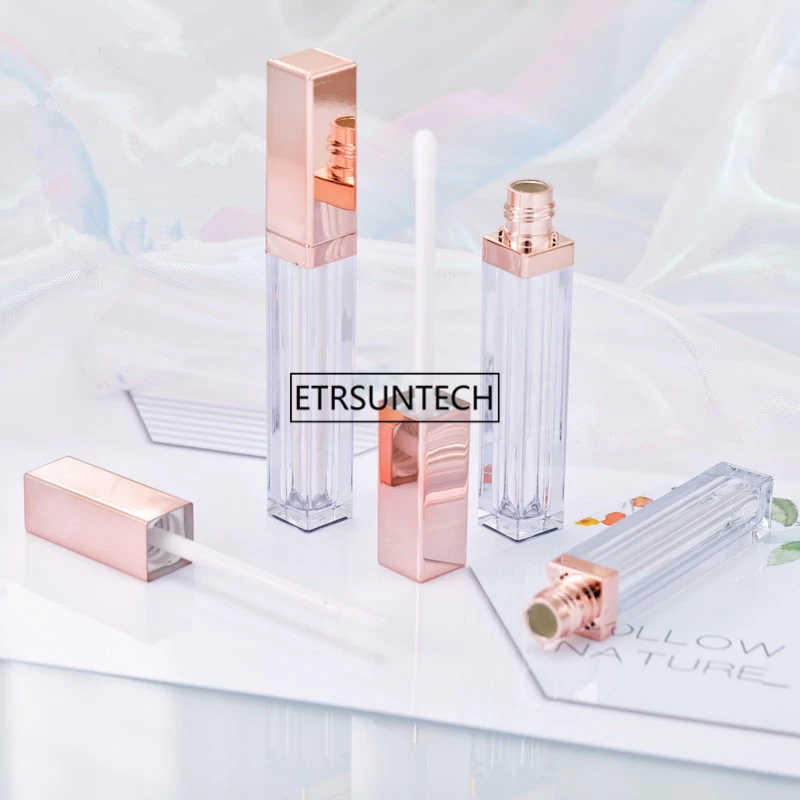 1 шт розово-золотые тюбики для блеска губ пустой бальзам в бутылке прозрачная