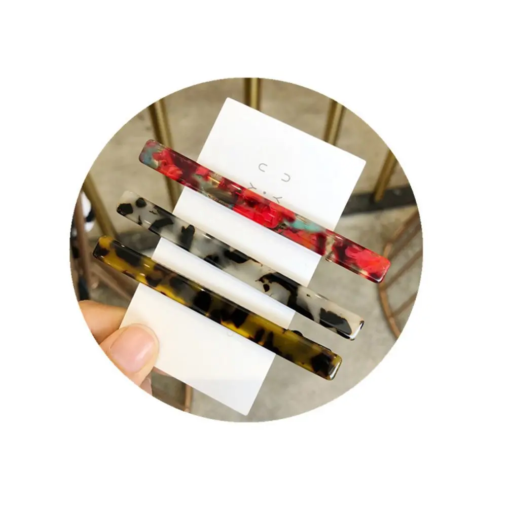 

New Fashion Women Girls Acrylic Acetic Acid Barrettes Colorful Leopard Hair Pin Hair Clip Acetate Hair Accessories Drop Ship