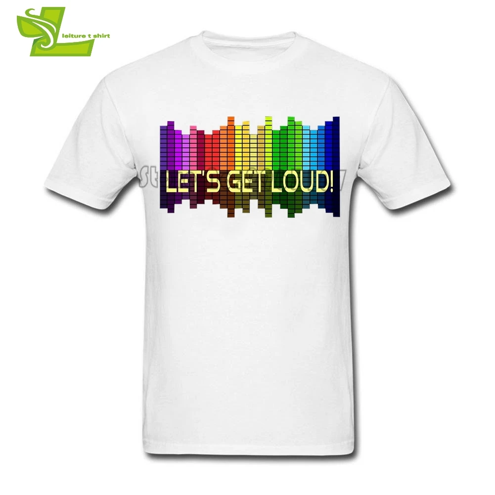 Футболка с эквалайзером музыки принтом let's Get Loud Мужская футболка для отдыха